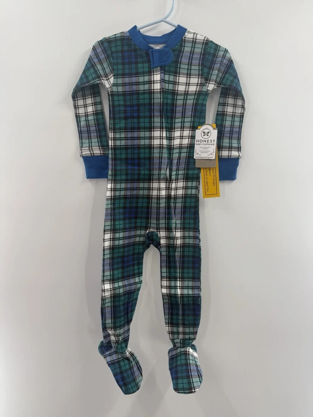 HonestBaby Sleep & Play Footed One-Piece Pajama Sleeper 100% Organic Cotton READ